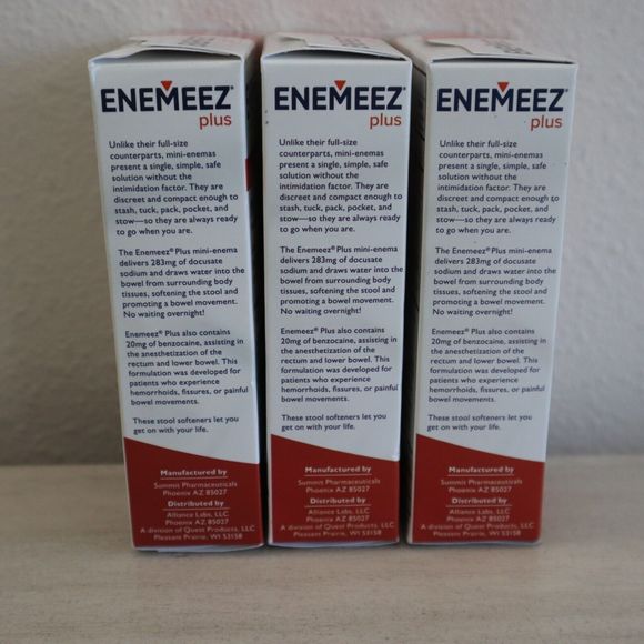 Enemeez Plus 5 Mini Enemas For Constipation & Pain Relief, Lot of 3 Exp. 04/25 - Picture 4 of 5